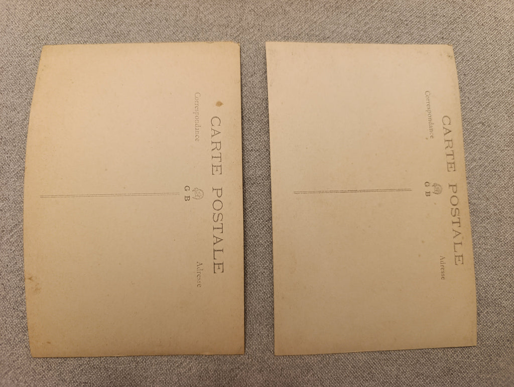 Lot de 2 cartes postales anciennes sépia, bébés