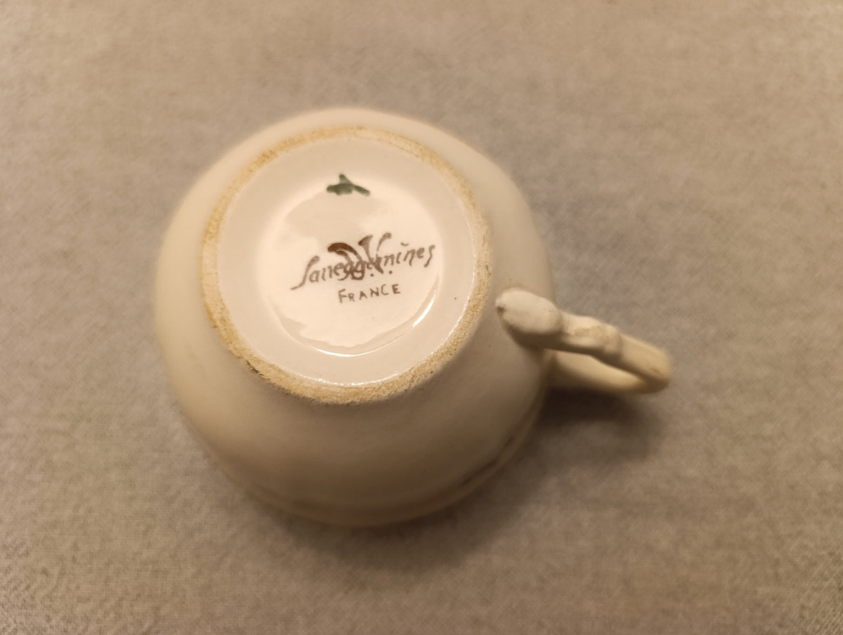 Tasse vintage Obernai Sarreguemines, décor Henri Loux