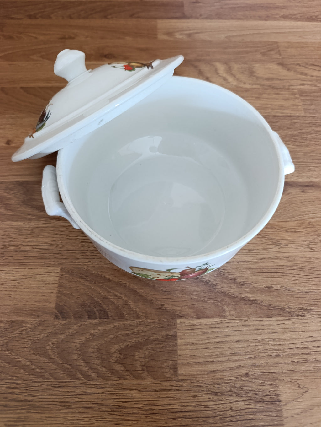 Pot couvert vintage APILCO en porcelaine à feu