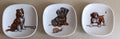 Lot de 3 coupelles vintage en porcelaine de Limoges – Motifs chiots (Colley, Teckel, Bouledogue)