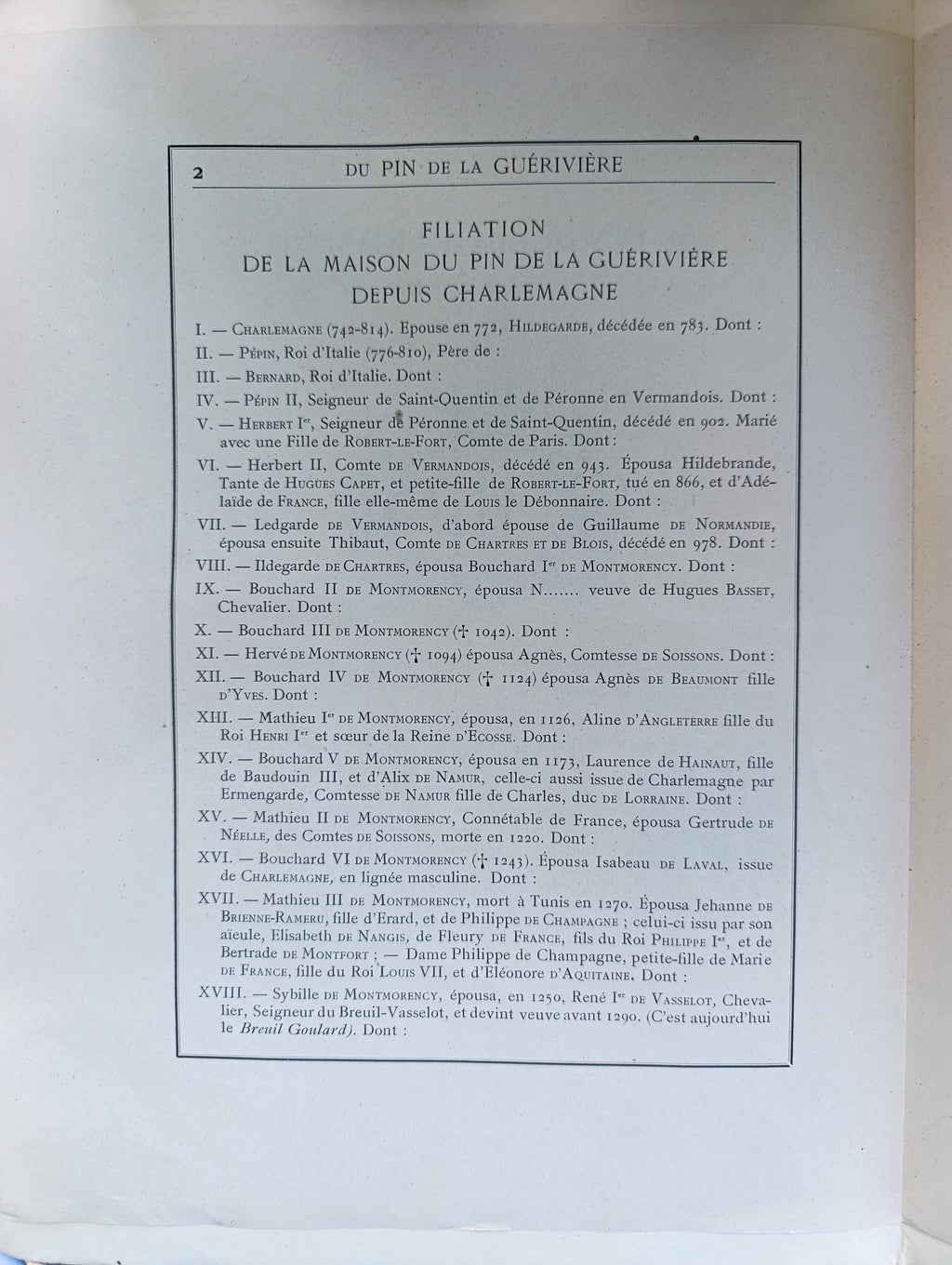 Extrait « Sang Royal de France » – Du Pin de la Guérivière – Dédicace Famille Moët (Moët & Chandon) – Estimé Drouot 120-180 €