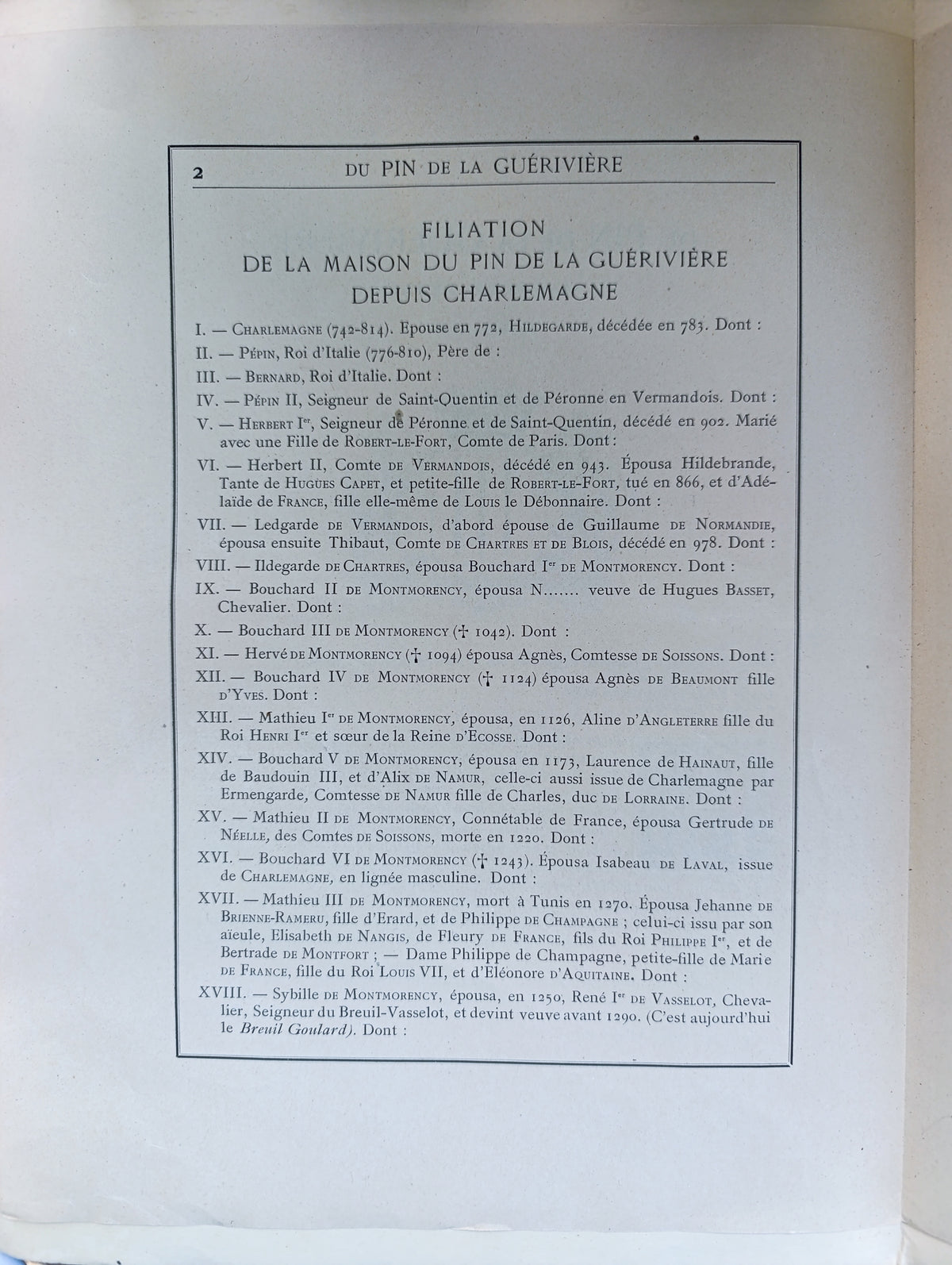 Extrait « Sang Royal de France » – Du Pin de la Guérivière – Dédicace Famille Moët (Moët & Chandon) – Estimé Drouot 120-180 €